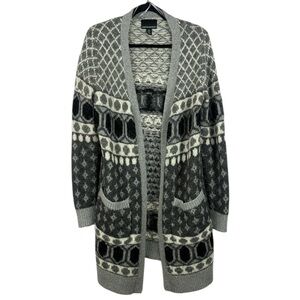 Cynthia Rowley Alpaca Wool Blend Fair Isle Longline Cardigan - Size M